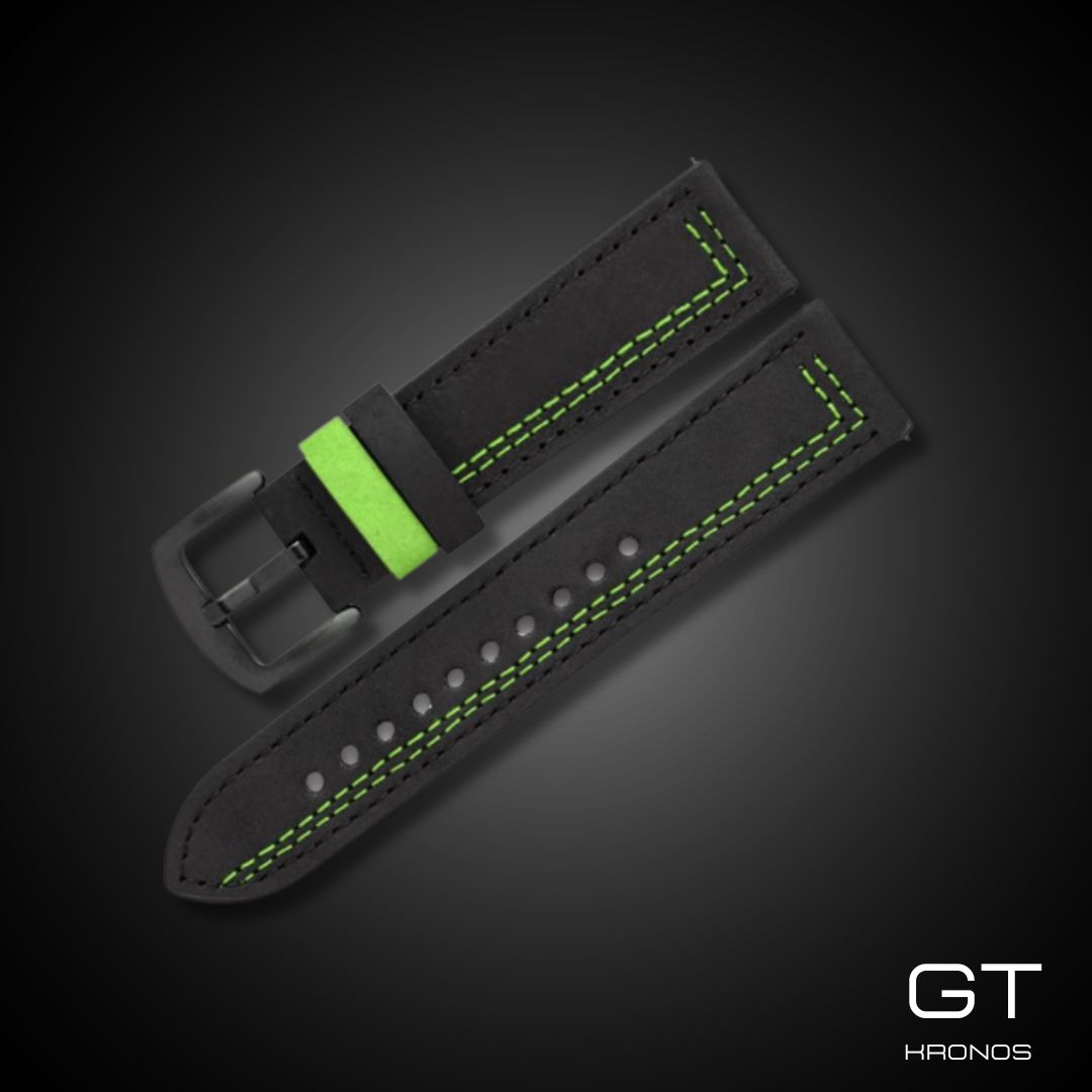 Bracelet en cuir Vert et Noir